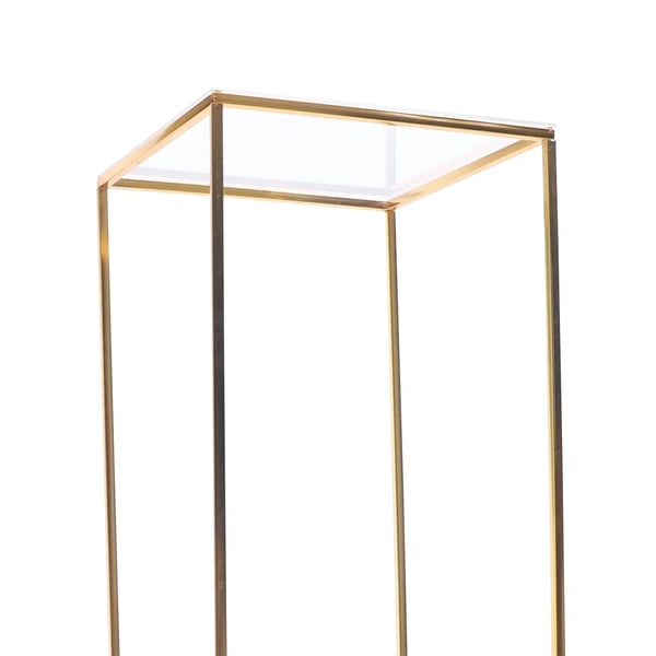 Blomsterstander - Søjlevase med akrylplade - Jern - Højde 100 cm - Moderne stil - Bryllup & event borddekoration - Guld