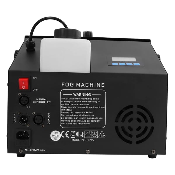 Røgmaskine - DMX gulvhazer/fogger - 1200 W - Trådløs fjernbetjening - Til DJ, fest, klub, scene - Lysegrå