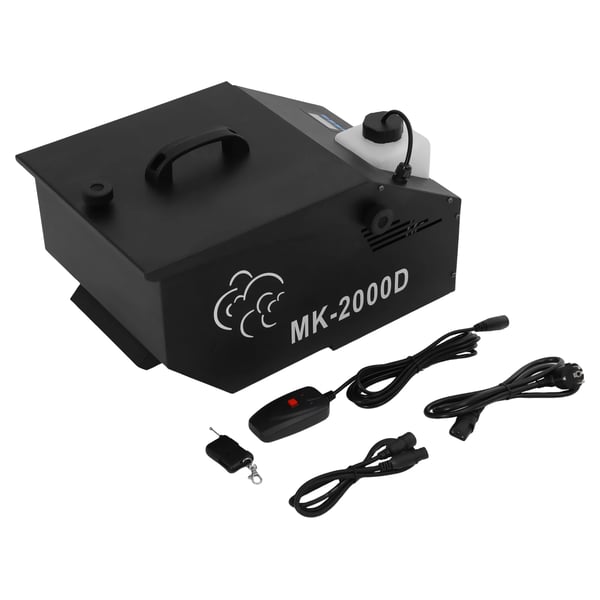 Røgmaskine - DMX gulvhazer/fogger - 1200 W - Trådløs fjernbetjening - Til DJ, fest, klub, scene - Lysegrå
