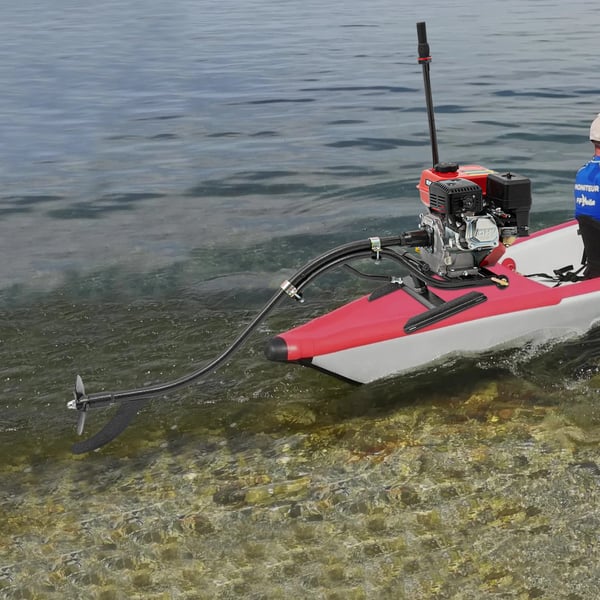 Påhængsmotor til fiskebåd - 7,5 hk (4,3 kW) - 4‑takt, enkeltcylindret, luftkølet - Manuel start - TCI‑tænding - Blyfri benzin - Aluminium/stål