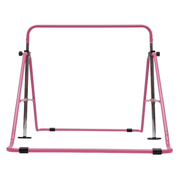 Gymnastikstang - Foldbar Horisontalstang - 5 Højder - Fritstående - Indendørs Hjemmetræning - Pink