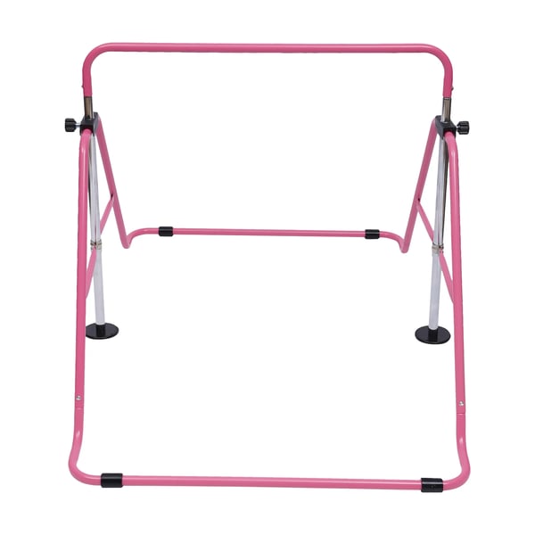 Gymnastikstang - Foldbar Horisontalstang - 5 Højder - Fritstående - Indendørs Hjemmetræning - Pink