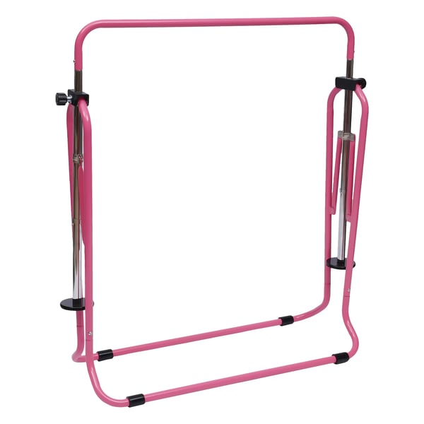 Gymnastikstang - Foldbar Horisontalstang - 5 Højder - Fritstående - Indendørs Hjemmetræning - Pink