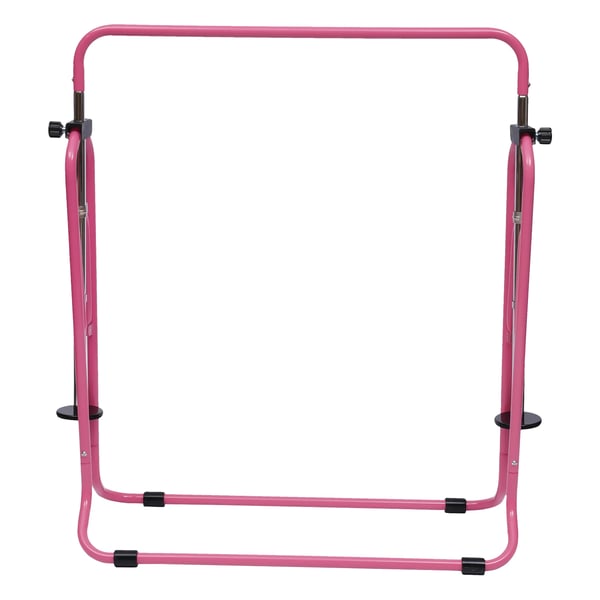 Gymnastikstang - Foldbar Horisontalstang - 5 Højder - Fritstående - Indendørs Hjemmetræning - Pink