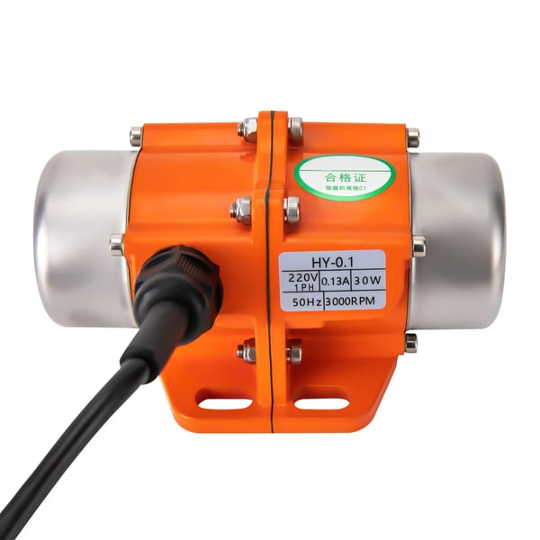 Elektrisk vibrationsmotor - HY-0.1 - 30 W 220 V AC - 3000 RPM - Hastighetsregulator - Betongvibrator - Aluminiumlegering - Orange
