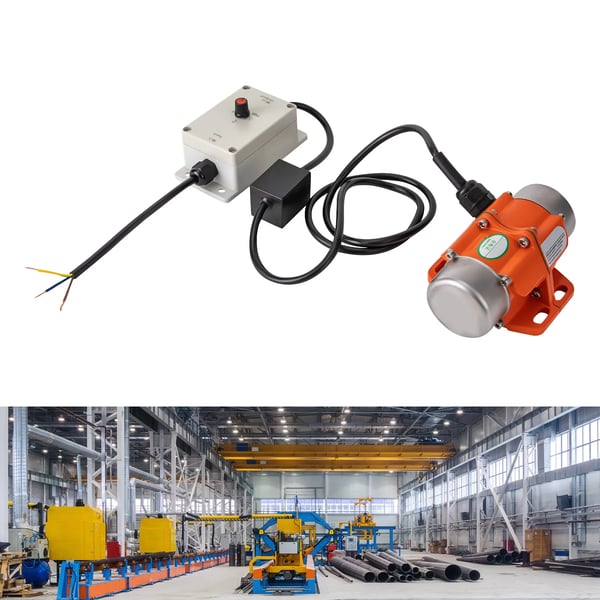 Elektrisk vibrationsmotor - HY-0.1 - 30 W 220 V AC - 3000 RPM - Hastighedsregulator - Betonvibrator - Aluminiumlegering - Orange