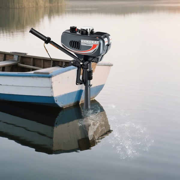 Påhængsmotor - Benzin 49 cc 2-takt - CDI-tænding - Vand- og luftkøling - Enkeltcylindret - Til agterspejl ≤42 cm - Sort