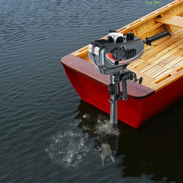 Påhængsmotor - Benzin 49 cc 2-takt - CDI-tænding - Vand- og luftkøling - Enkeltcylindret - Til agterspejl ≤42 cm - Sort