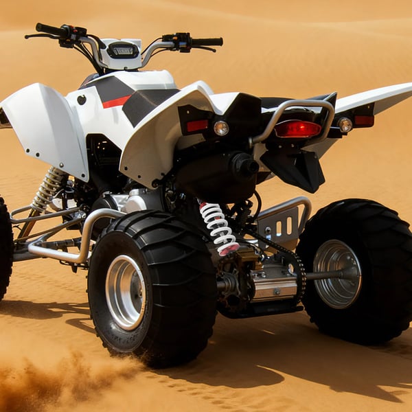 ATV/Quad/Pit bike Bagstøddæmper - 290 mm Centerafstand M10 - Aluminiumlegering - Fjederassisteret - 444 kg Max belastning - Forkromet - Hvid/Sort/Rød