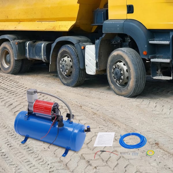 Bilkompressor - 12V DC luftkompressor - 23A - 6 l tank - 150 PSI - 3,8 m slange - Blå