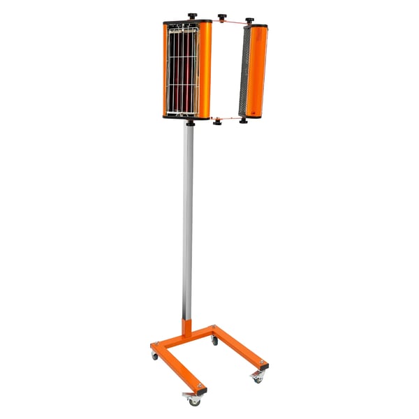 Infrarød lak-tørrer - Karrosseri varmelampe til lak/spartel - 220–235 V - 2000 W (2×1000 W) - 0–60 min timer - Tørreområde 0,8×0,6 m - Orange