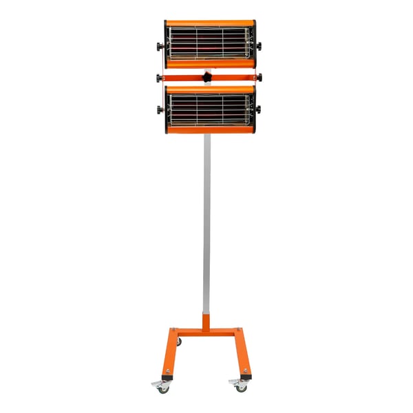 Infrarød lak-tørrer - Karrosseri varmelampe til lak/spartel - 220–235 V - 2000 W (2×1000 W) - 0–60 min timer - Tørreområde 0,8×0,6 m - Orange