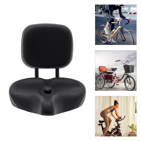 Cykelsadel med ryglæn - Trehjulet cykel/elcykel - Justerbar - Blød polstring - Robust konstruktion - Max 100 kg