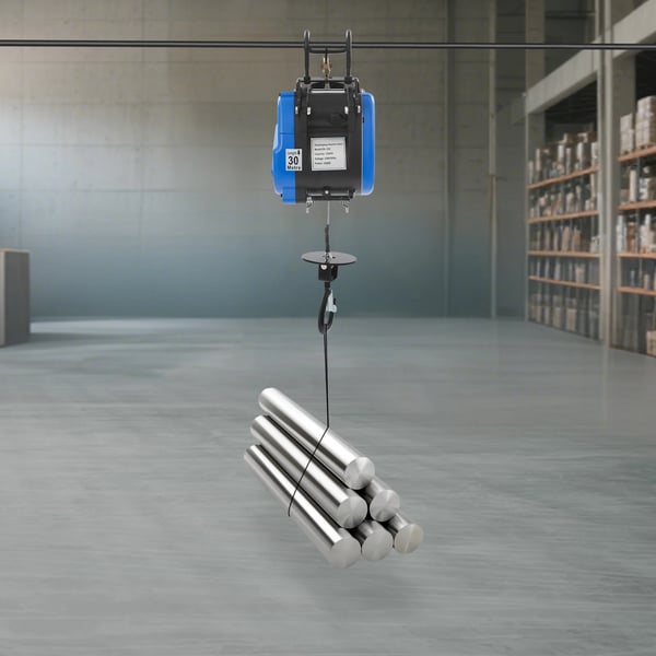 Elektrisk talje - Stålwiretalje - 220 V 1500 W - 250 kg Løfteevne - 29 m Løftehøjde - 30 m Stålwire - Fjern + Kabelbetjening - EU-stik