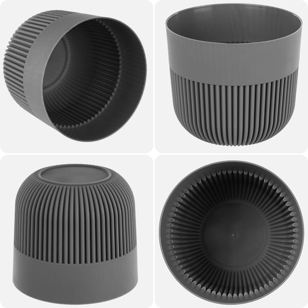 Ornon - Blomsterpotte/Plantepotte - Plastik - Moderne design - 11 cm - Til blomster og grønne planter - Mørkegrå