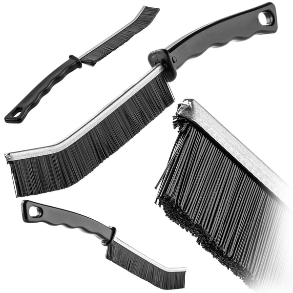 Rengöringsborste för spår och springor - Handborste - Handhållen - Längd 23 cm - Plast - Storlek M - Miljövänlig - Svart
