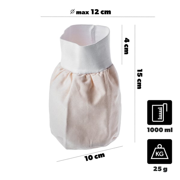 Filterpose til tinkturer, vin og juice - Si-pose - Stof - Str. M - 1 l - Fødevaregodkendt - Beige