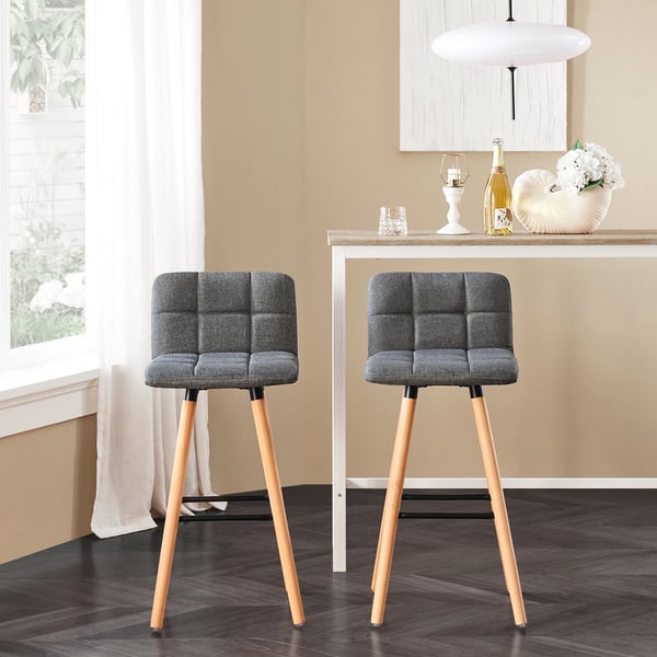 Barstol - FST50x2 - Med ryglæn - Sædehøjde 68 cm - Til køkkenø og bardisk - Mørkegrå