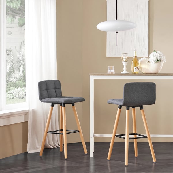 Barstol - FST50x2 - Med ryglæn - Sædehøjde 68 cm - Til køkkenø og bardisk - Mørkegrå