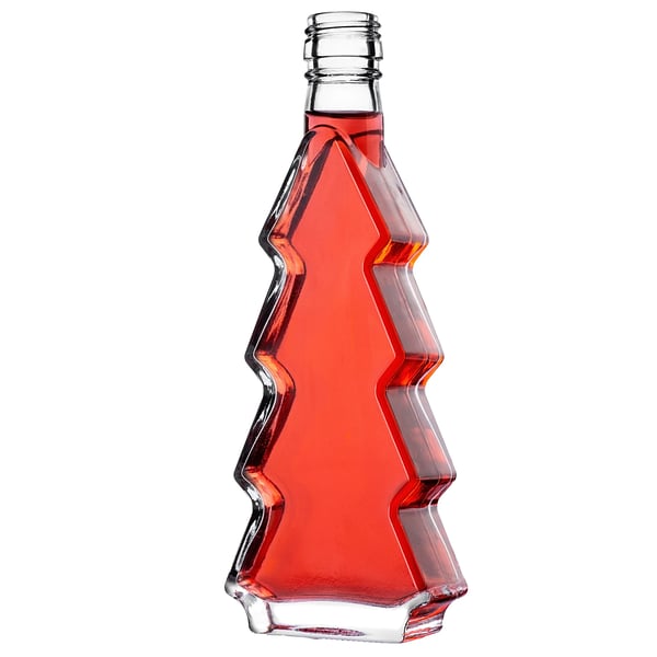 Glasflaska - Julgransformad - 200 ml - Skruvkork Silver - Set 5 st - Livsmedelsgodkänd FCM