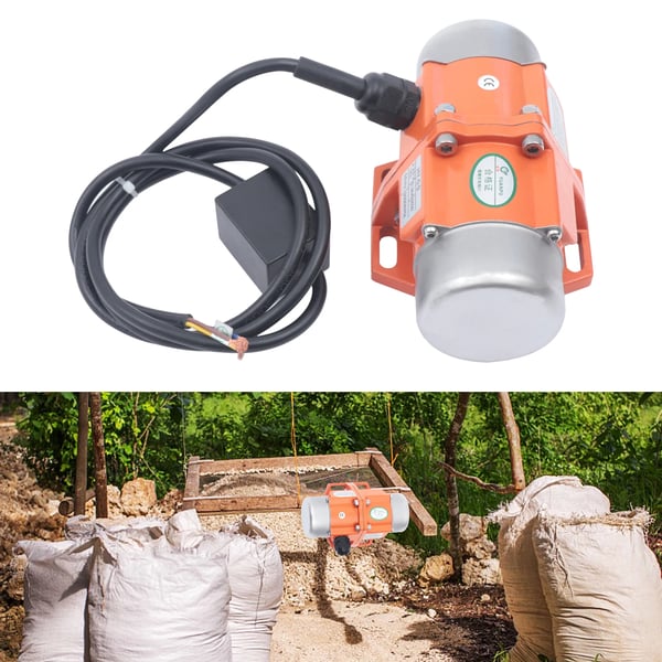 Industriel vibrationsmotor - Asynkron - Enfaset - 90 W - 3000 rpm - 208–240 V AC 50 Hz - IP65 - Orange, Sølv