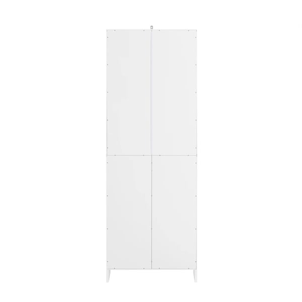 Badeværelsesskab - BZR155-W højskab - Smalt - Med vasketøjskurv - Døre og hylde - 60×30×171 cm - Hvid
