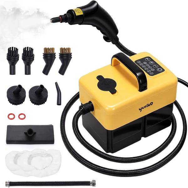 Ångtvätt & ångrengörare - Handhållen - 801–1000 W - 110 V - Högtemperaturånga - Desinfektion & tryckstråle - Hem, bil, kök, AC - Gul