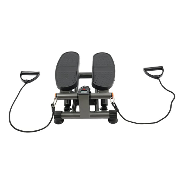 Twist Stepper - Hydraulisk mini stepmaskine - LCD-display - Modstandsbånd - Justerbar trinhøjde 19–34 cm - Hjemmetræning - Sort