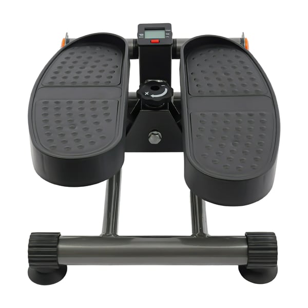 Twist Stepper - Hydraulisk mini stepmaskine - LCD-display - Modstandsbånd - Justerbar trinhøjde 19–34 cm - Hjemmetræning - Sort
