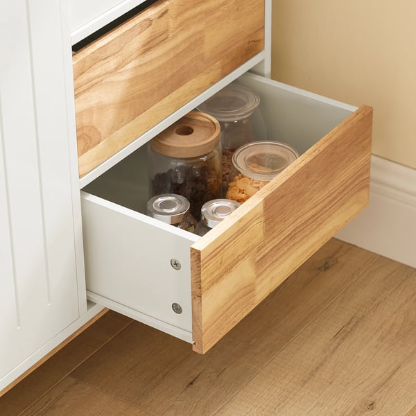 Sideboard Skänk - FSB75-WN - Matsalsmöbel - Förvaring - Självmontering - Vit