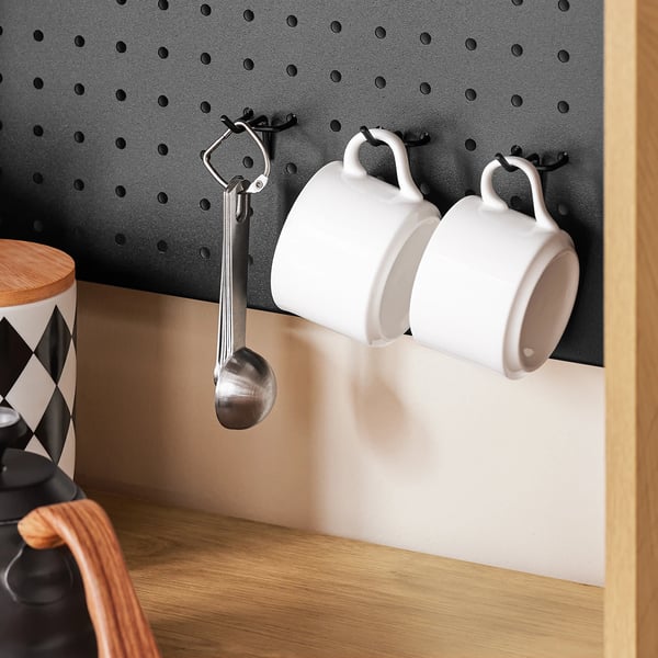 Mikrobølgeovnsskab - FSB98-N - Køkkenhøjskab - Pegboard - Med Køkkenvogn - 60x170x40 cm - Selvmontering - Gul