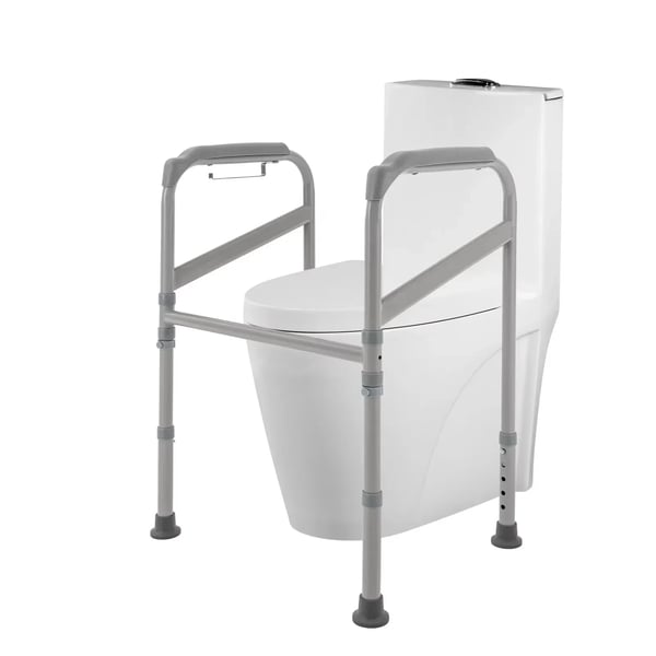 Toiletstøtte - Justerbar støtteramme til toilet - Skridsikre håndgreb og fødder - Maks. 200 kg - Kulstofstål & PE - 56×46 cm