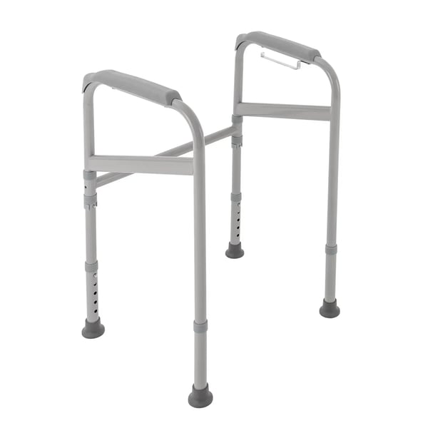 Toiletstøtte - Justerbar støtteramme til toilet - Skridsikre håndgreb og fødder - Maks. 200 kg - Kulstofstål & PE - 56×46 cm