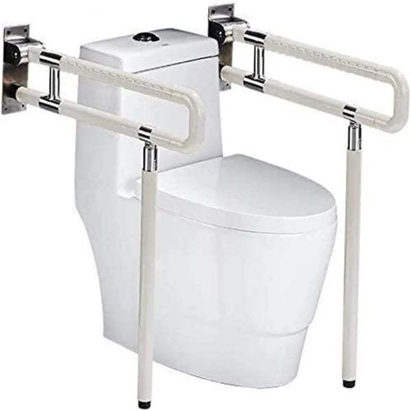 Støttegreb til badeværelse - Sammenklappeligt vægmonteret støttehåndtag - Skridsikker - Til bruser & toilet - Sikkerhed - 60 cm