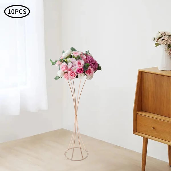 Blomsterstand - Trumpetvase sæt - 10-pak - 80 cm høj - Åbning Ø22 cm - Jern - Til bord og bryllupsdekoration