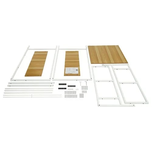 Pesukoneen/kuivausrummun säilytyshylly - Lattiamallinen 3‑tasoinen teline - 69×60×176,5 cm - 10 kg/taso - MDF + teräs - Valkoinen/puunvärinen
