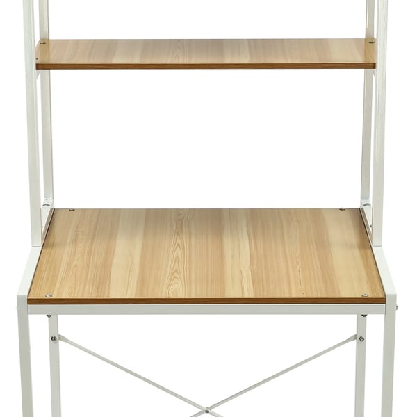 Pesukoneen/kuivausrummun säilytyshylly - Lattiamallinen 3‑tasoinen teline - 69×60×176,5 cm - 10 kg/taso - MDF + teräs - Valkoinen/puunvärinen