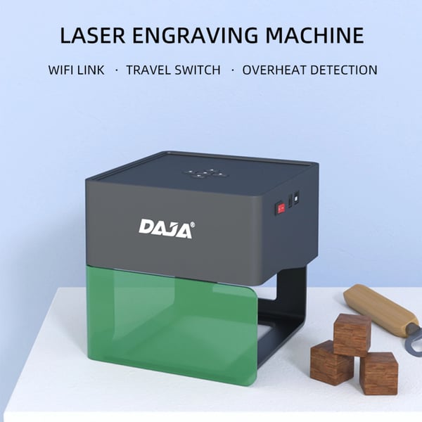Lasergraveringsmaskine - DJ6 - 3 W laser - 80×80 mm arbejdsområde - App-styring - Bærbar - Grøn