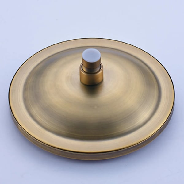 Brusesæt - Regnbrusersystem - Dobbelt vandudløb - Roterende 360° topbruser - Opbevaringshylde - Vintage stil - Messing - Bronze