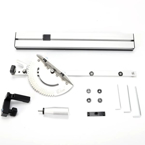 Præcisions-geringsanslag - Miter Gauge - Justerbare Vinkler - Flip-stop i To Positioner - Ergonomisk Håndtag - Præcise Snit i Træ