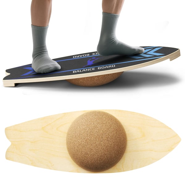 Balancebræt - Vippebræt - Gummi - Til Balance- og Bentræning - Indendørs - Unisex - Sort