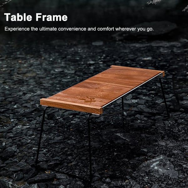 Campingbord - Sammenklappeligt bærbart bord - 82 x 40 x 40,5 cm - Jernramme - Til camping, picnic, grill - Sølv