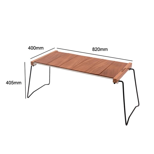 Campingbord - Sammenklappeligt bærbart bord - 82 x 40 x 40,5 cm - Jernramme - Til camping, picnic, grill - Sølv