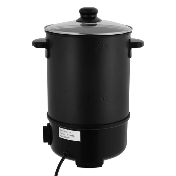 Vokssmelter - Smeltegryde til lysvoks - Kapacitet 6 l - Rustfrit stål - Justerbar temperatur - EU-stik - Sort