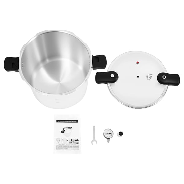 Trykkoger/konservesgryde - 22 l - Aluminiumlegering - 70 kPa - Sikkerhedslås - Manometer - Overtryksventil