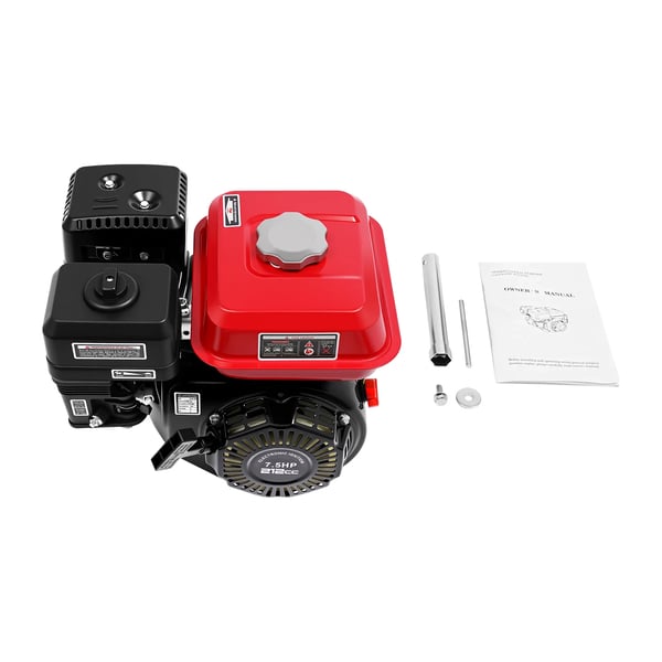 Benzinmotor - Stationær gokartmotor - 7,5 hk 4 kW - 4-Takt - Enkeltcylindret - Luftkølet - Rød