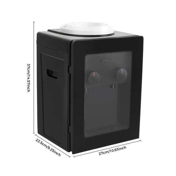 Vanddispenser - Bordmodel - Varm & Kold - Topfyldt 19 l (5 gal) - Effekt 550 W varme, 75 W køling - Rustfri indertank - Sort