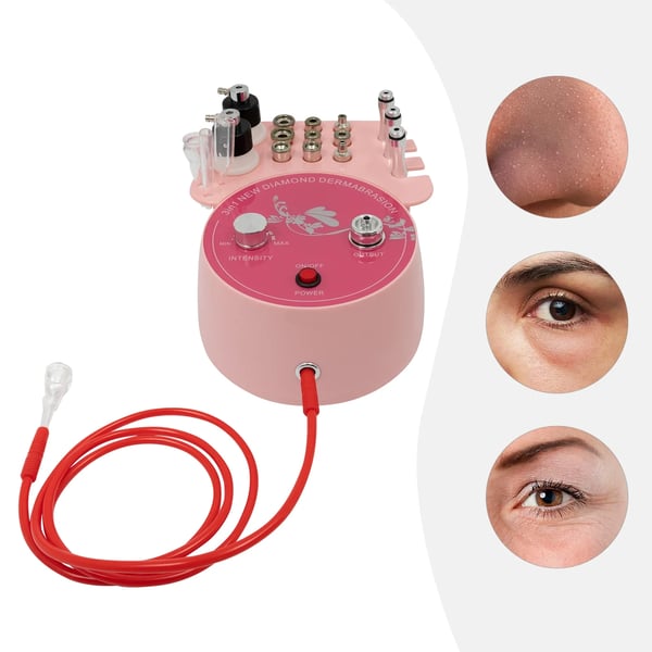 Diamant Mikrodermabrasion Maskine - Ansigtsmassageapparat 3-i-1 - Til Professionel Salon - Legeret Stål - Uden Skadelige Kemikalier