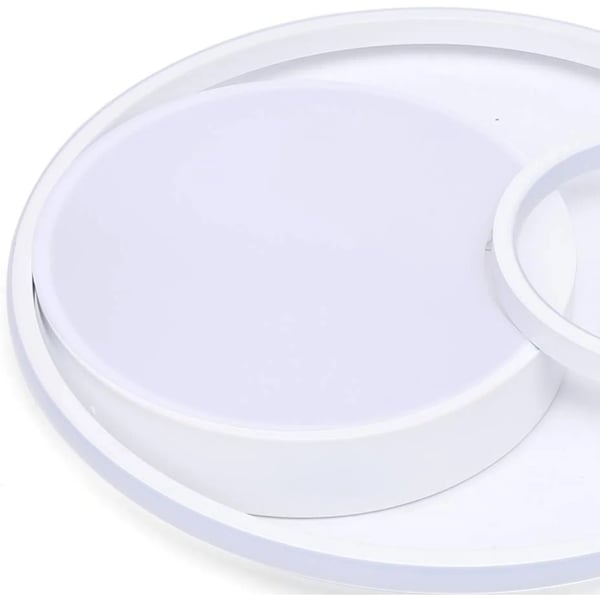 LED loftlampe - Rund flad plafond 55 W - Kold hvidt lys - Ikke dæmpbar - 110–240 V AC - Metal & akryl - Hvid