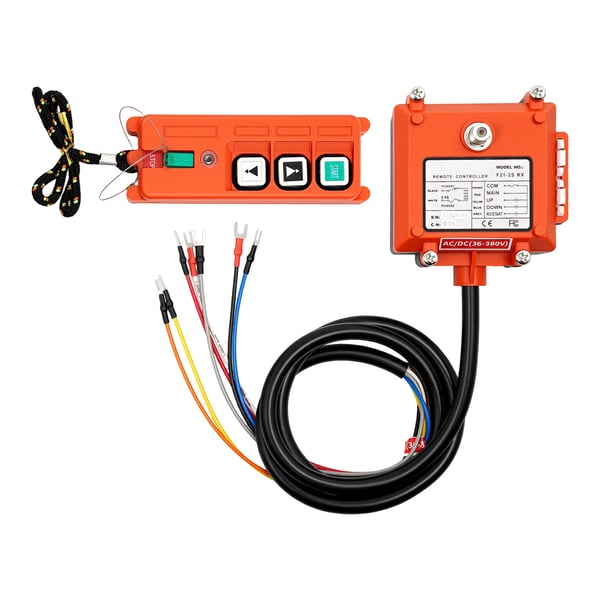 Industriell fjärrkontroll med mottagare - F21-2S - Trådlös - IP65 - ABS - Knappstyrning - För kranar och eltaljor - Sändeffekt ≤10 dBm - Orange